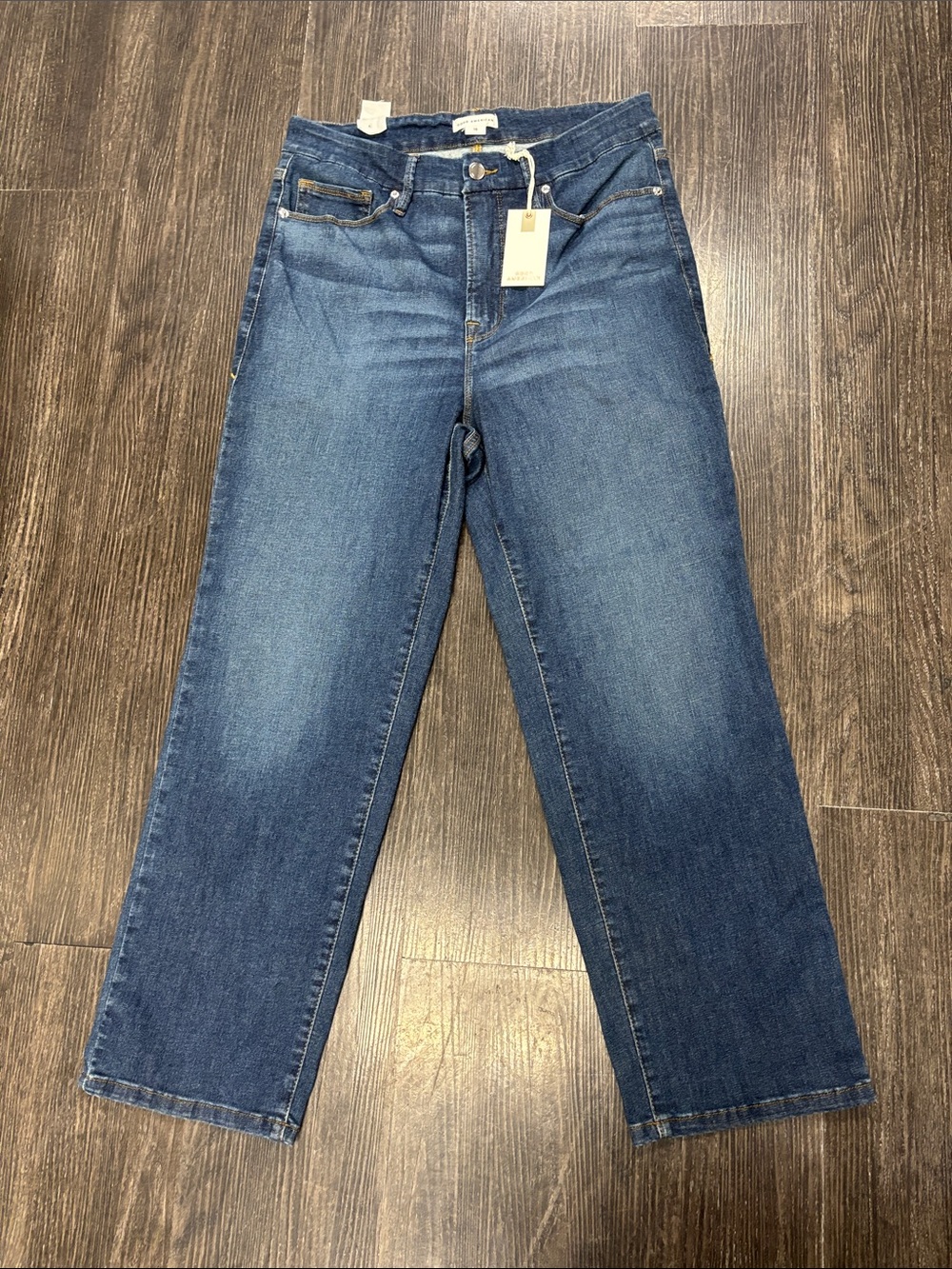 Good American Mid-Blue High-Rise Jeans